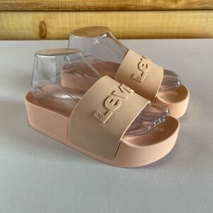 Levis Womens Sandals Size 7 Pink 3D Platform‎ Slide Slip On Shoes